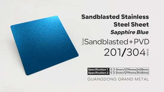 Blue Bead Blasted Metal Sheet