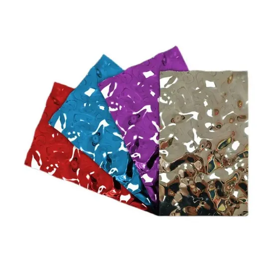 304 Embossed Water Ripple Decorative Stainless Steel Sheet Gold Color Sheet