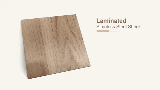 201 304 316 Wood Grain Pattern PVC Laminated Stainless Steel Sheet for Bathroom Doors Kitchen Containers 