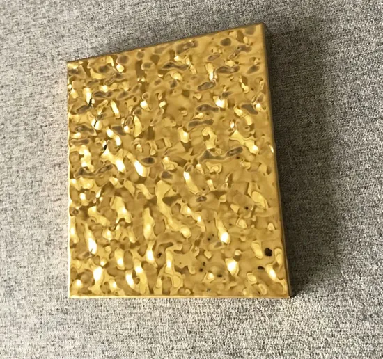 Water Ripple Pattern 304 Embossed Stainless Gold Steel Panel Sheet 