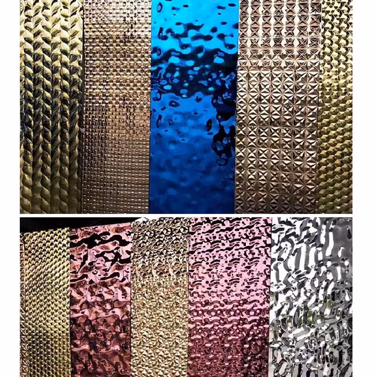 201 316L 430 304 Hammered Finish Water Ripple Etched Stainless Steel Sheet
