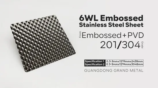 304 Embossed Stainless Steel Sheet for Elevator Door Decoration 