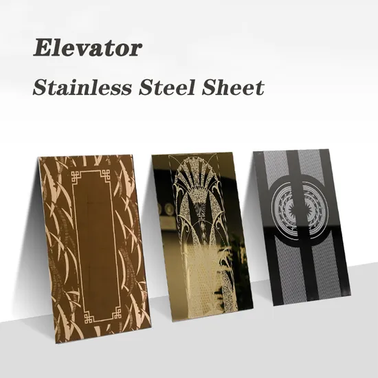 304 Plain Mirror Gold Etched Stainless Steel Sheet for Lift Door 