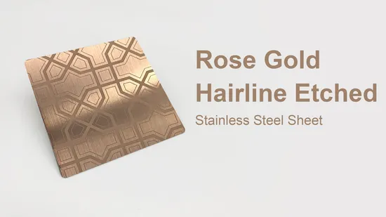 Gold Color 304 Etched Design Stainless Steel Sheet Factory Price 